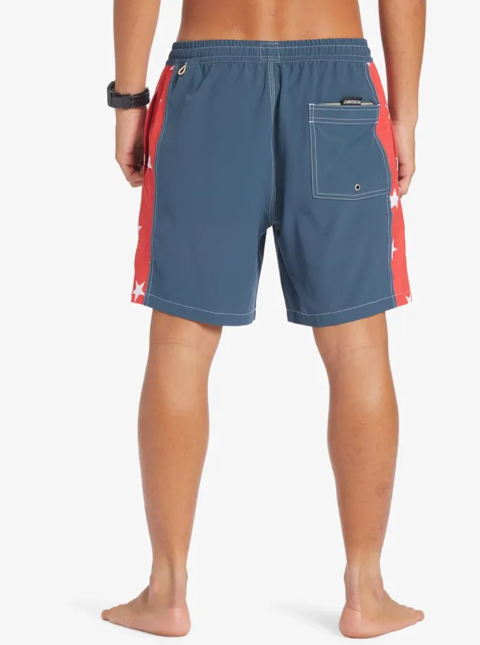 Quiksilver Original Arch 17034 Volleys Midnight Navy Mens Elastic Waist Quiksilver Original Arch 17034 Volleys Midnight Navy Mens Elastic Waist