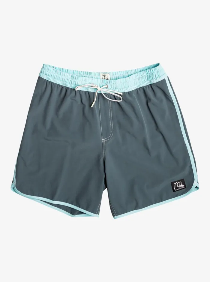 Quiksilver Original Scallop 17034 Volleys Dark Slate Mens Elastic Waist