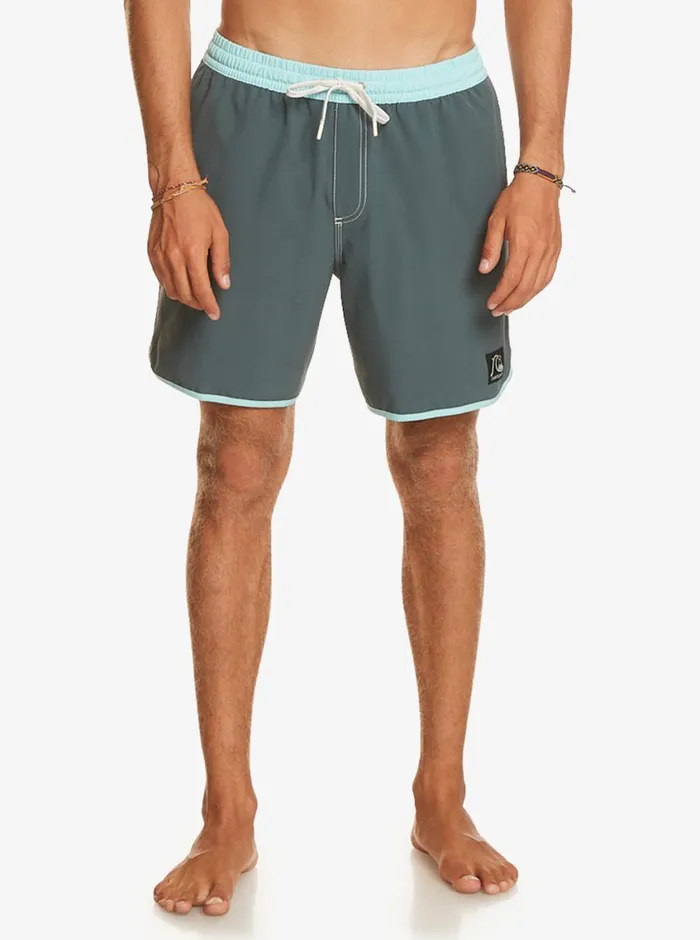 Quiksilver Original Scallop 17034 Volleys Dark Slate Mens Elastic Waist Quiksilver Original Scallop 17034 Volleys Dark Slate Mens Elastic Waist