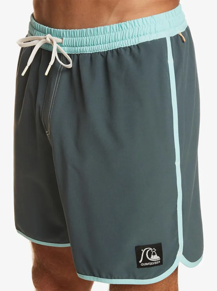 Quiksilver Original Scallop 17034 Volleys Dark Slate Mens Elastic Waist Quiksilver Original Scallop 17034 Volleys Dark Slate Mens Elastic Waist