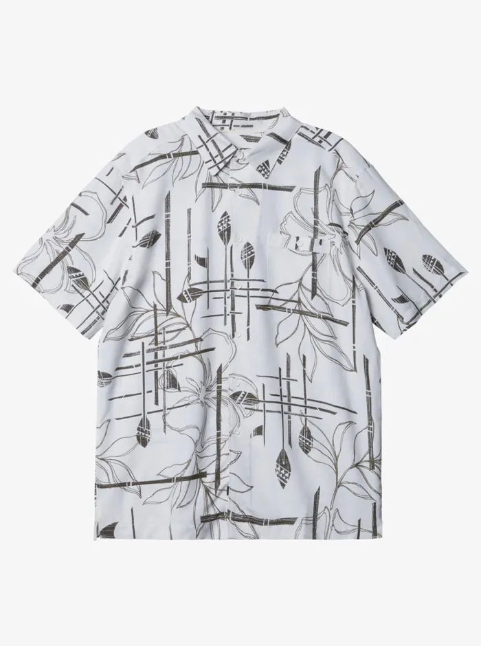 Quiksilver Paddle Out Short Sleeve Shirt White MensWaterman Shirts and Polos
