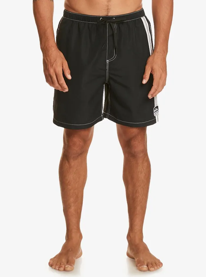 Quiksilver Sof Volley 18034 Volleys Black Mens Elastic Waist Quiksilver Sof Volley 18034 Volleys Black Mens Elastic Waist