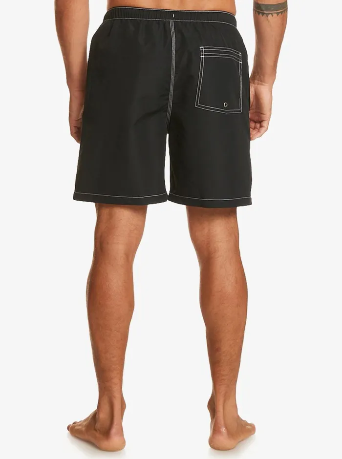 Quiksilver Sof Volley 18034 Volleys Black Mens Elastic Waist Quiksilver Sof Volley 18034 Volleys Black Mens Elastic Waist
