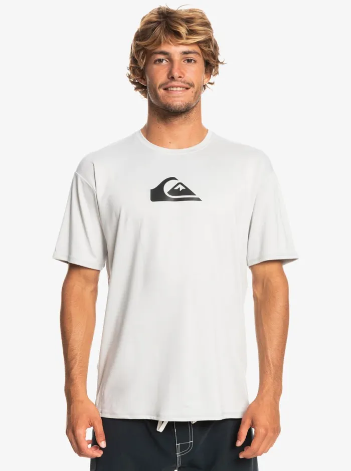 Quiksilver Solid Streak Short Sleeve UPF 50 Surf Tee Gray Violet Mens Rashguards Quiksilver Solid Streak Short Sleeve UPF 50 Surf Tee Gray Violet Mens Rashguards