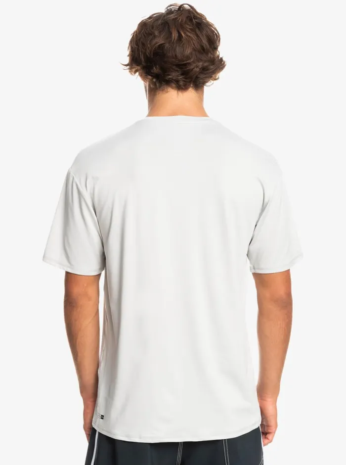 Quiksilver Solid Streak Short Sleeve UPF 50 Surf Tee Gray Violet Mens Rashguards Quiksilver Solid Streak Short Sleeve UPF 50 Surf Tee Gray Violet Mens Rashguards