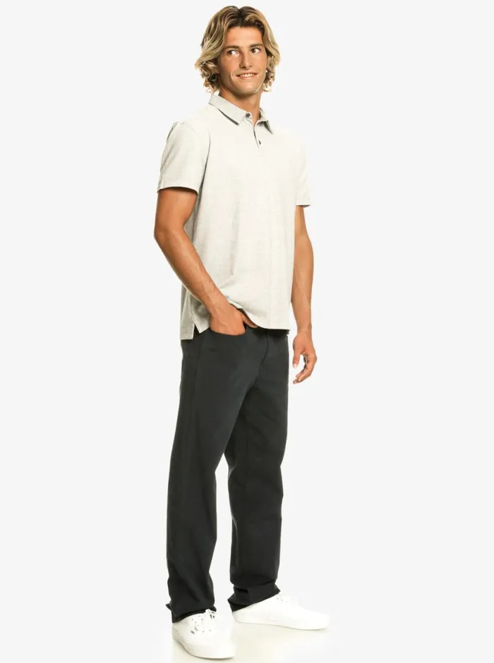 Quiksilver Sunset Cruise Short Sleeve Polo Shirt Light Grey Heather Mens Shirts and Polos Quiksilver Sunset Cruise Short Sleeve Polo Shirt Light Grey Heather Mens Shirts and Polos
