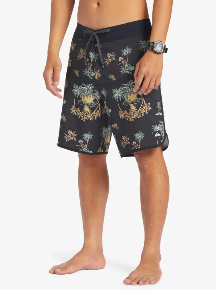 Quiksilver Surfsilk Scallop 19034 Boardshorts Black Palm Spritz Mens Shorts and Amphibians Quiksilver Surfsilk Scallop 19034 Boardshorts Black Palm Spritz Mens Shorts and Amphibians