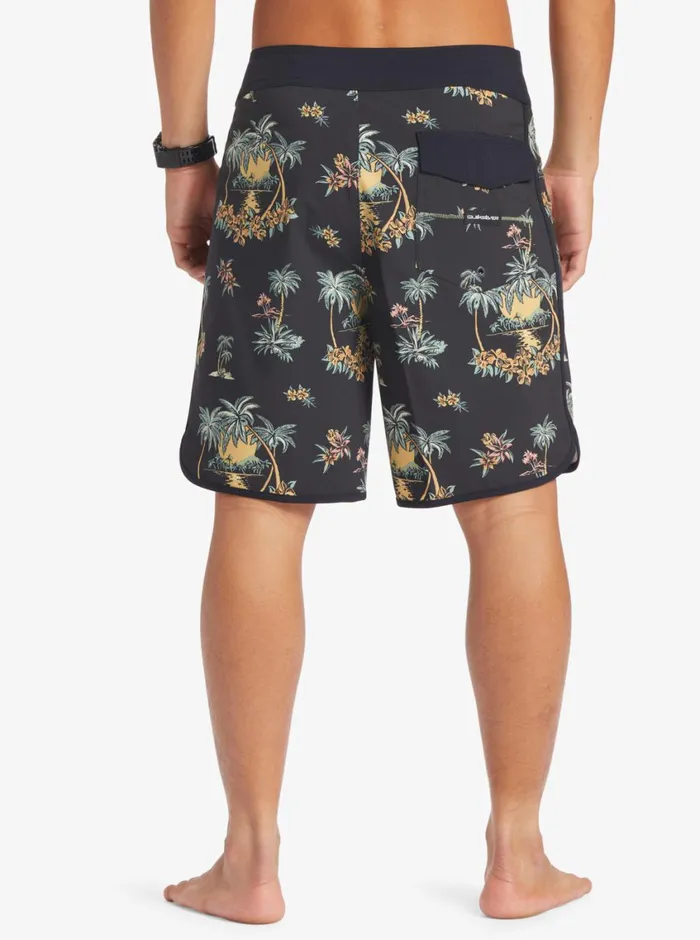 Quiksilver Surfsilk Scallop 19034 Boardshorts Black Palm Spritz Mens Shorts and Amphibians Quiksilver Surfsilk Scallop 19034 Boardshorts Black Palm Spritz Mens Shorts and Amphibians