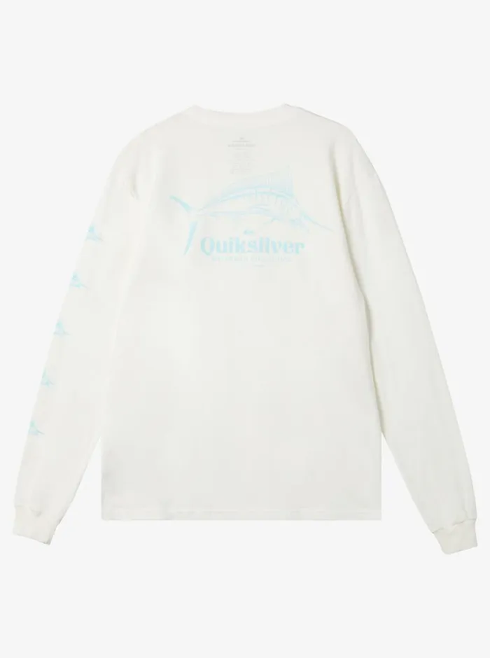 Quiksilver Trophy Catch Long Sleeve Q TShirt Snow White MensWaterman Tees Quiksilver Trophy Catch Long Sleeve Q TShirt Snow White MensWaterman Tees