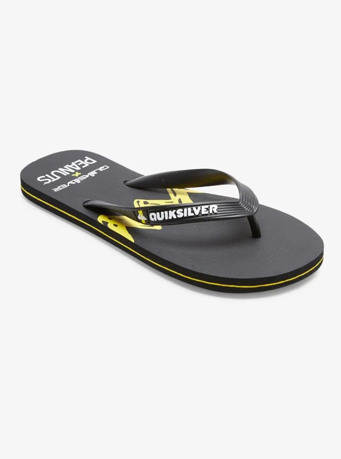 Quiksilver X Peanuts Molokai FlipFlops Black 1 Mens Sandals
