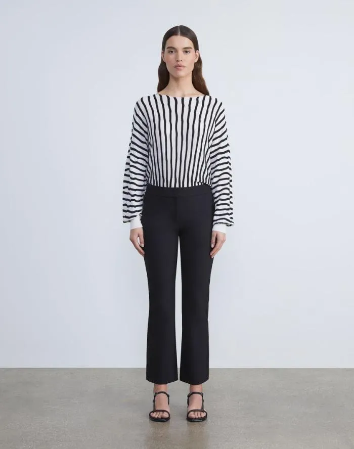 Ready To Wear Acclaimed Stretch Manhattan Slim Flared Pant Black Lafayette 148 New York Pants and Shorts