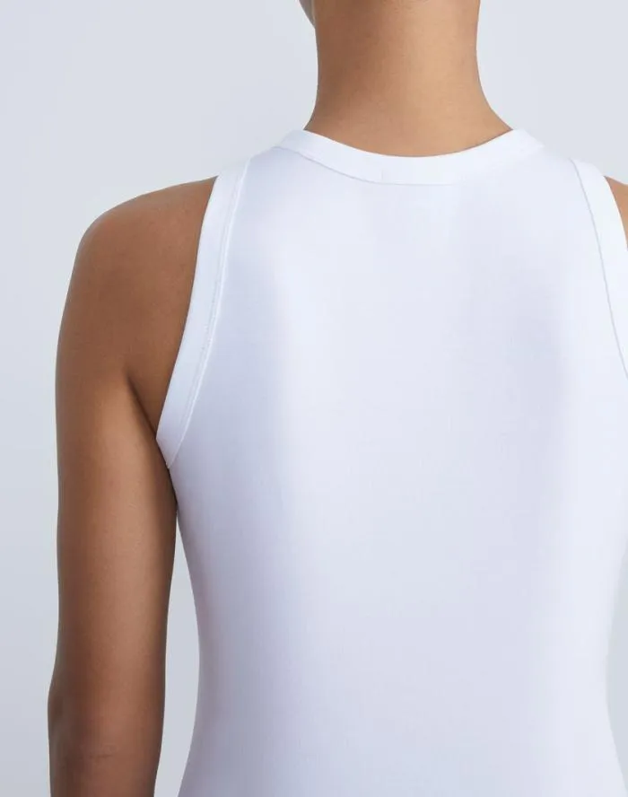Ready To Wear Cotton Rib Racerback Tank White Lafayette 148 New York Tops and Tees