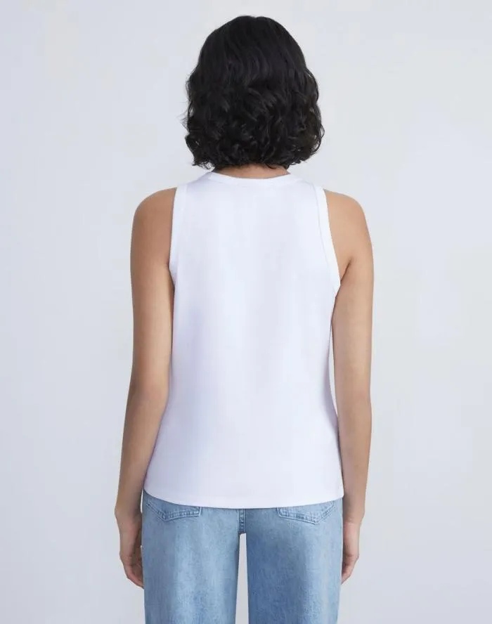 Ready To Wear Cotton Rib Racerback Tank White Lafayette 148 New York Tops and Tees