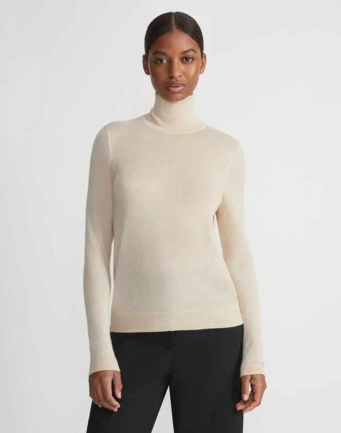 Ready To Wear Fine Gauge Cashmere Stand Collar Sweater Pampas Plume Lafayette 148 New York Sweaters and Knits