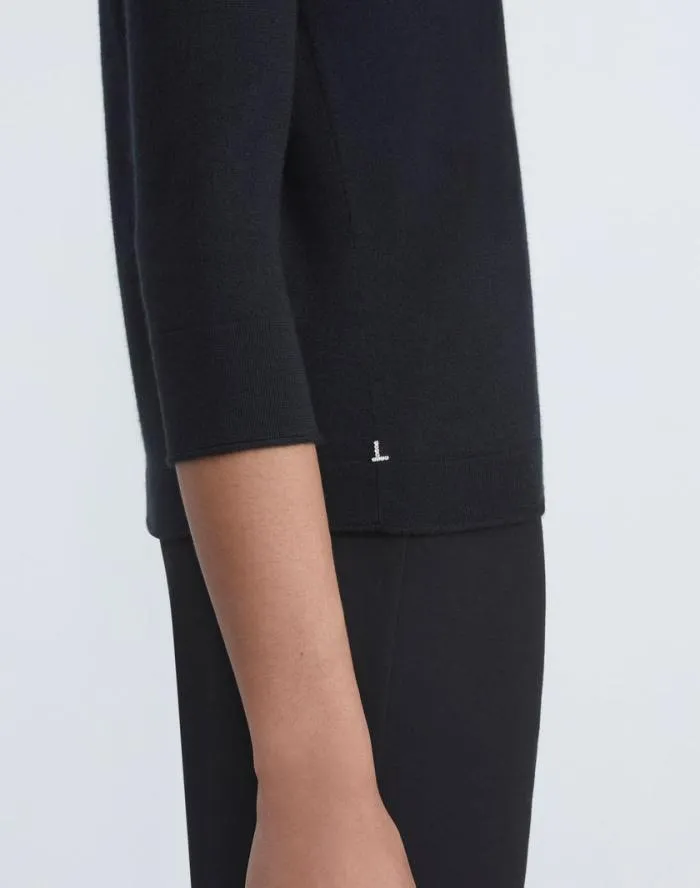 Ready To Wear Fine Gauge Cashmere VNeck Sweater Black Lafayette 148 New York Sweaters and Knits