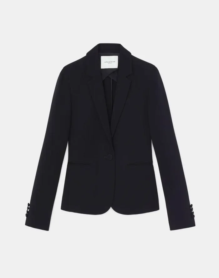 Ready To Wear Finesse Crepe Single Button Blazer Black Lafayette 148 New York Jackets and Blazers Ready To Wear Finesse Crepe Single Button Blazer Black Lafayette 148 New York Jackets and Blazers