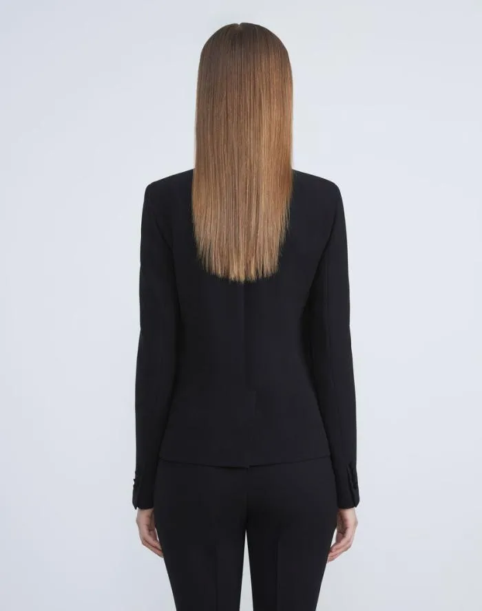 Ready To Wear Finesse Crepe Single Button Blazer Black Lafayette 148 New York Jackets and Blazers