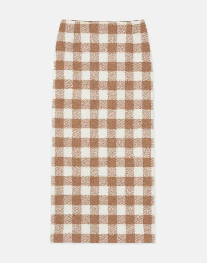 Ready To Wear Gingham Wool Maxi Pencil Skirt Camel Multi Lafayette 148 New York Skirts Ready To Wear Gingham Wool Maxi Pencil Skirt Camel Multi Lafayette 148 New York Skirts
