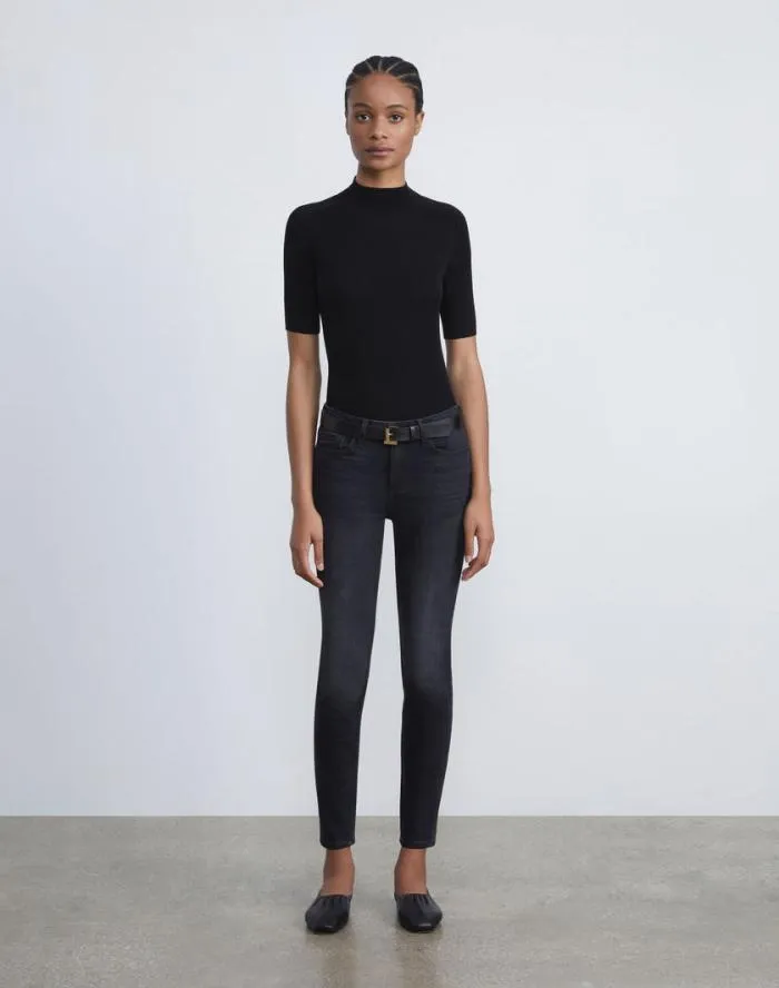 Ready To Wear L148 Denim Mercer Skinny Jean Washed Onyx Lafayette 148 New York Pants and Shorts