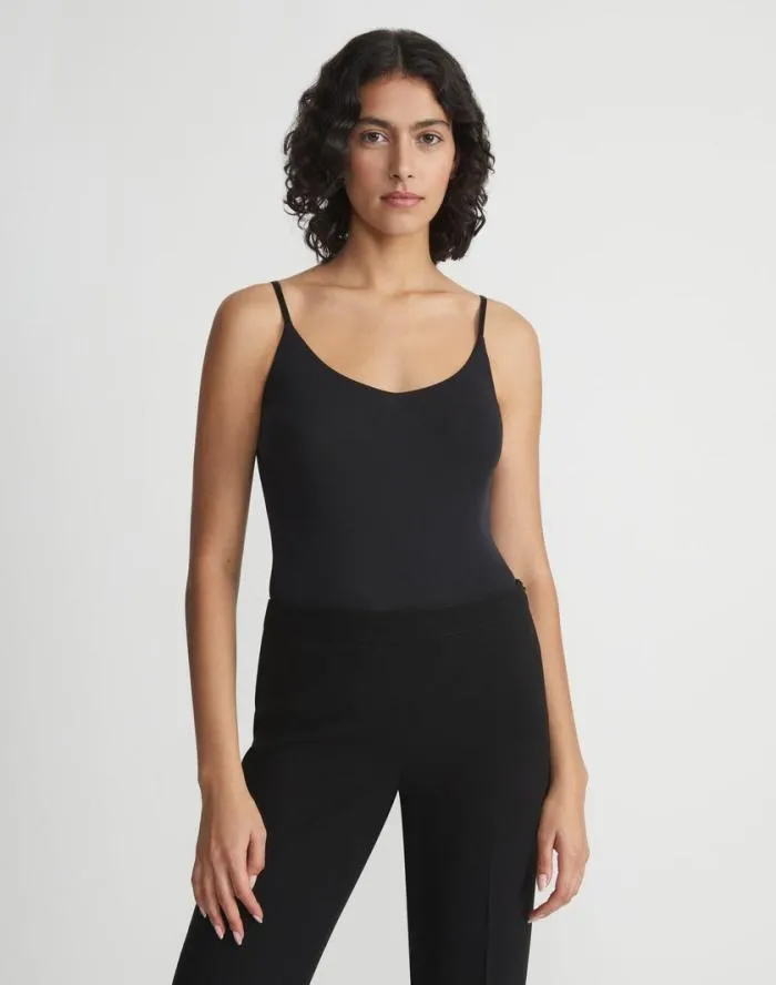 Ready To Wear Mesh Jersey Camisole Black Lafayette 148 New York Tops and Tees