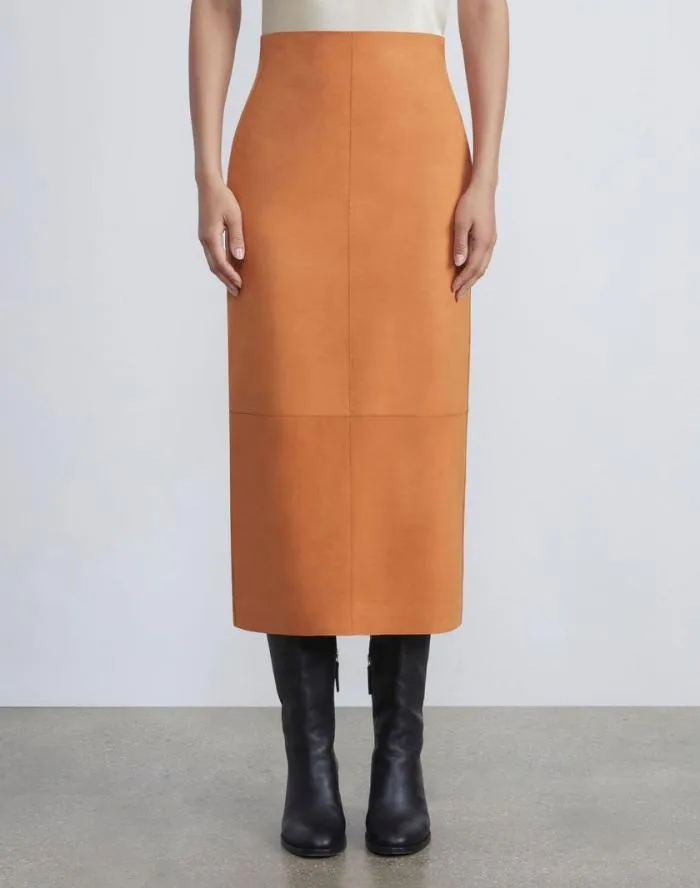 Ready To Wear Nubuck Suede Pencil Skirt Antique Bronze Lafayette 148 New York Skirts