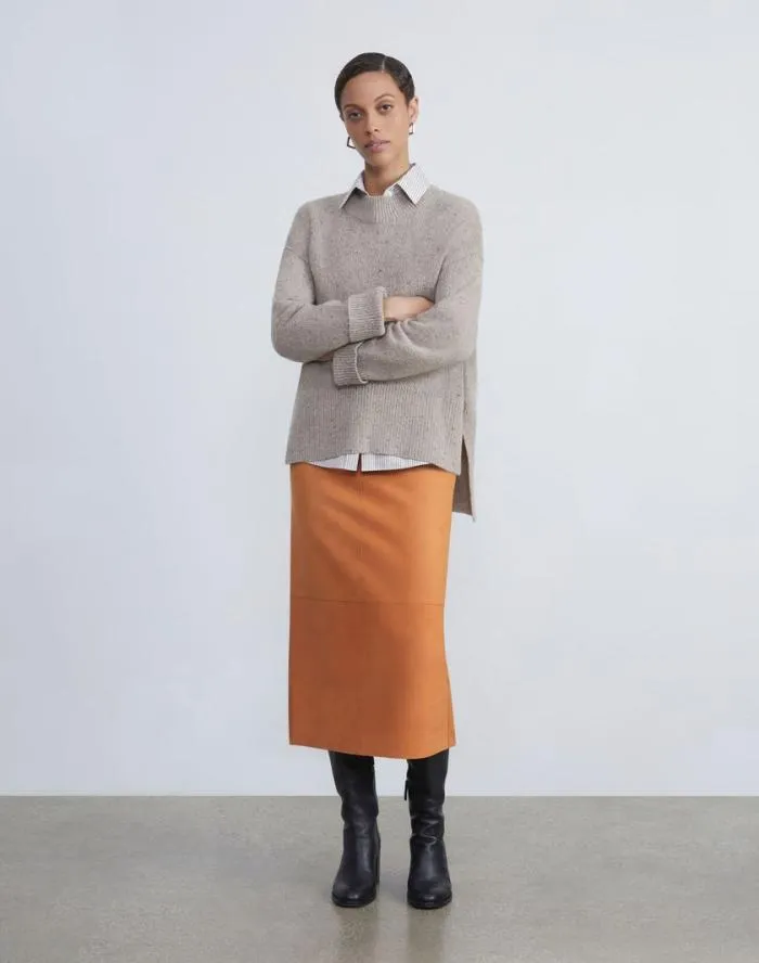 Ready To Wear Nubuck Suede Pencil Skirt Antique Bronze Lafayette 148 New York Skirts