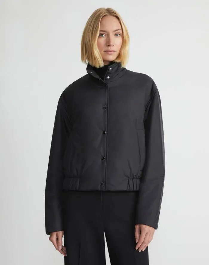 Ready To Wear Recycled Poly Stand Collar Puffer Jacket Black Lafayette 148 New York Jackets and Blazers