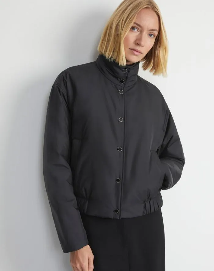 Ready To Wear Recycled Poly Stand Collar Puffer Jacket Black Lafayette 148 New York Jackets and Blazers