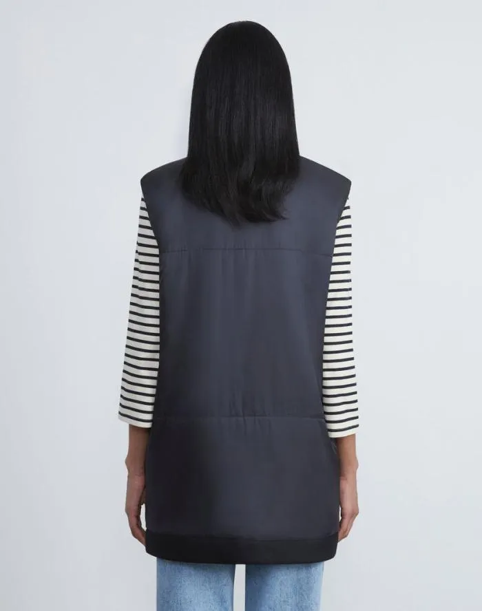 Ready To Wear Regenerated Poly Tech Quilted Vest Black Lafayette 148 New York Jackets and Blazers