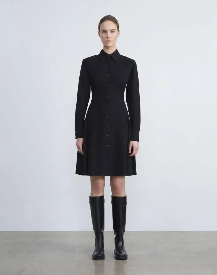 Ready To Wear Responsible Finesse Crepe Shirtdress Black Lafayette 148 New York Dresses