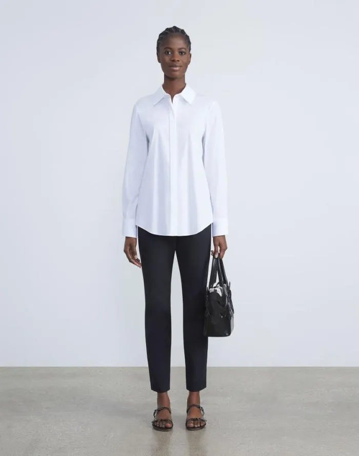 Ready To Wear Stretch Twill Manhattan Skinny Ankle Pant Black Lafayette 148 New York Pants and Shorts
