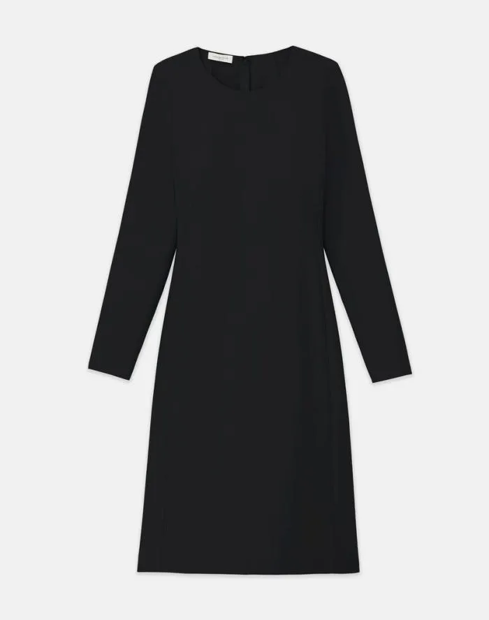 Ready To Wear WoolSilk Crepe Long Sleeve Sheath Dress Black Lafayette 148 New York Dresses Ready To Wear WoolSilk Crepe Long Sleeve Sheath Dress Black Lafayette 148 New York Dresses