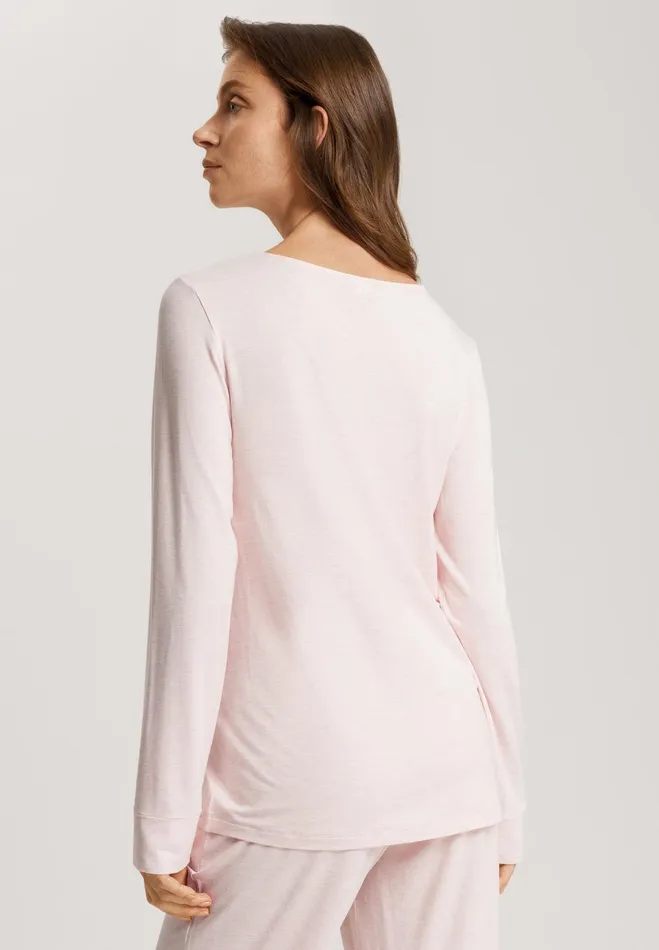 Relaxed Round Neck Top Rose Melange Women HANRO Pajama Tops
