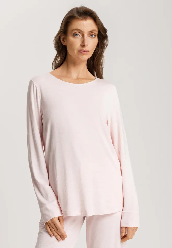 Relaxed Round Neck Top Rose Melange Women HANRO Pajama Tops