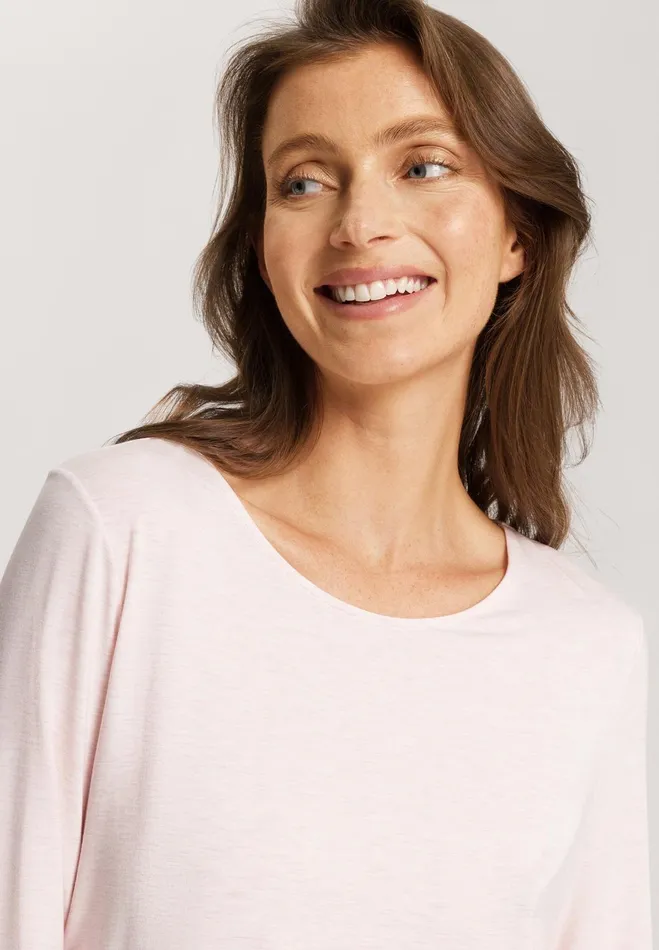 Relaxed Round Neck Top Rose Melange Women HANRO Pajama Tops