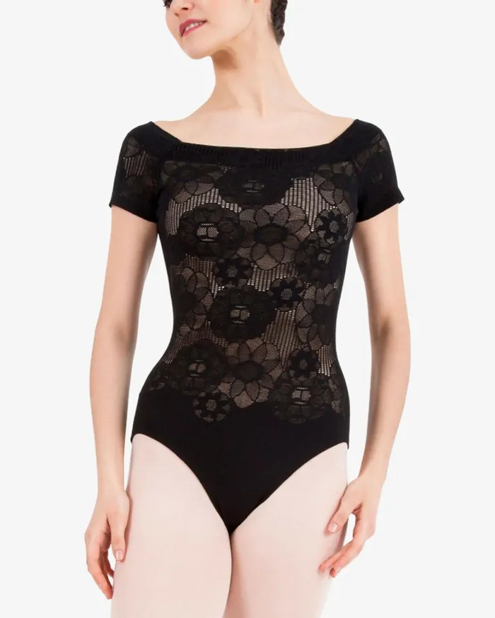 Repetto Leotards and Tunics Women Short Sleeves Lace Leotard