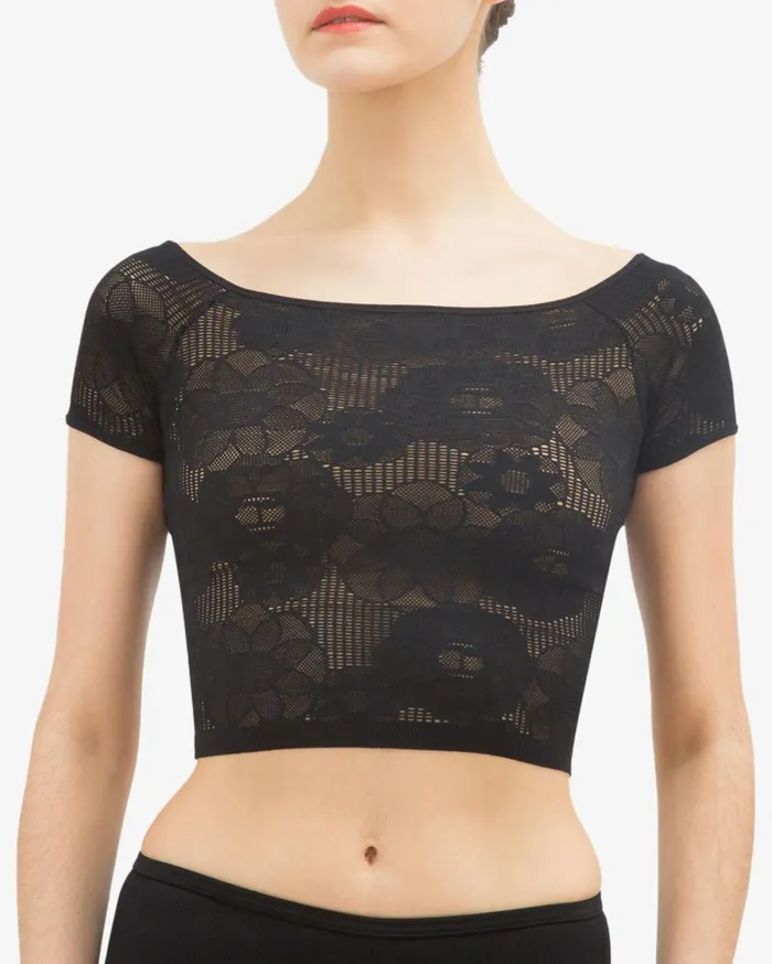 Repetto Tops Women Short Top In Rosette Lace