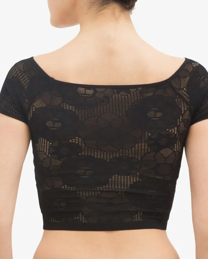 Repetto Tops Women Short Top In Rosette Lace