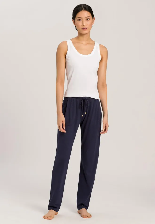 Ribbed Cotton Tank Top White Women HANRO Pajama Tops