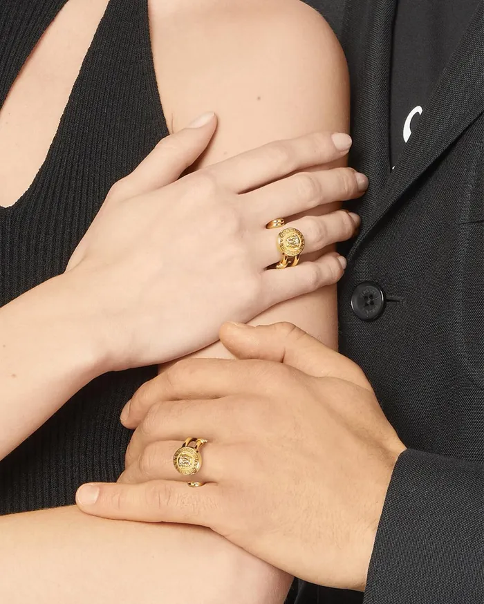 Rings WomenMen Versace Safety Pin Ring Light Gold