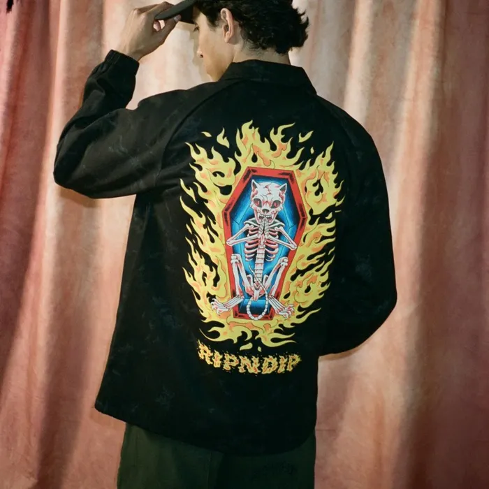 Ripndip Burn In Heck Coaches Jacket Black Jackets Ripndip Burn In Heck Coaches Jacket Black Jackets