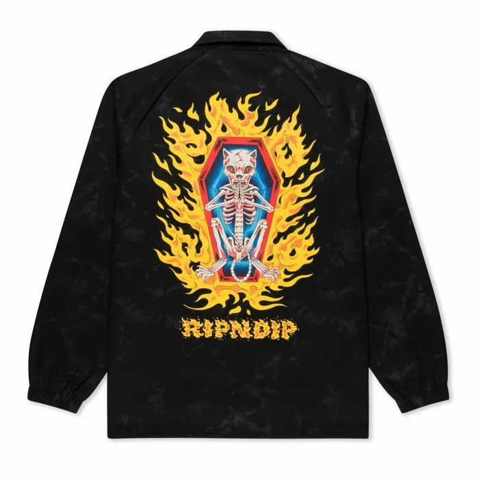 Ripndip Burn In Heck Coaches Jacket Black Jackets Ripndip Burn In Heck Coaches Jacket Black Jackets