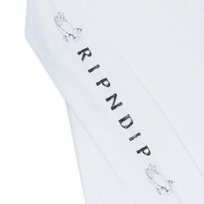 Ripndip Lord Nermal LS Pocket Tee White Long Sleeve Tees Ripndip Lord Nermal LS Pocket Tee White Long Sleeve Tees