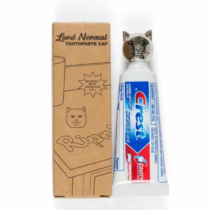 Ripndip Lord Nermal Metal Toothpaste Cap Silver Home Goods Ripndip Lord Nermal Metal Toothpaste Cap Silver Home Goods