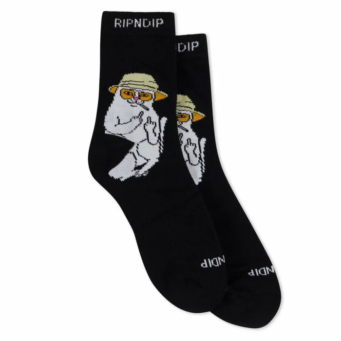 Ripndip Nermal S Thompson Mid Socks Black Shop Socks