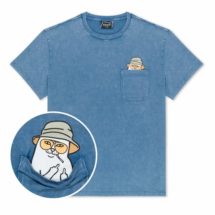 Ripndip Nermal S Thompson Pocket Tee Slate Mineral Wash Short Sleeve Tees