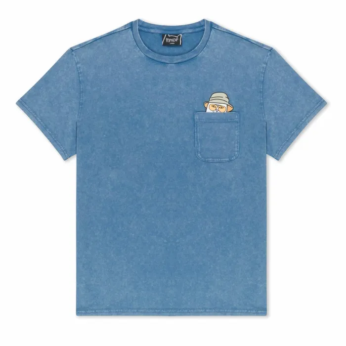 Ripndip Nermal S Thompson Pocket Tee Slate Mineral Wash Short Sleeve Tees Ripndip Nermal S Thompson Pocket Tee Slate Mineral Wash Short Sleeve Tees