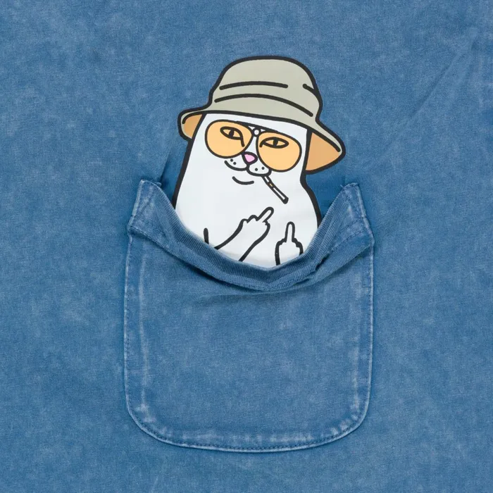 Ripndip Nermal S Thompson Pocket Tee Slate Mineral Wash Short Sleeve Tees Ripndip Nermal S Thompson Pocket Tee Slate Mineral Wash Short Sleeve Tees
