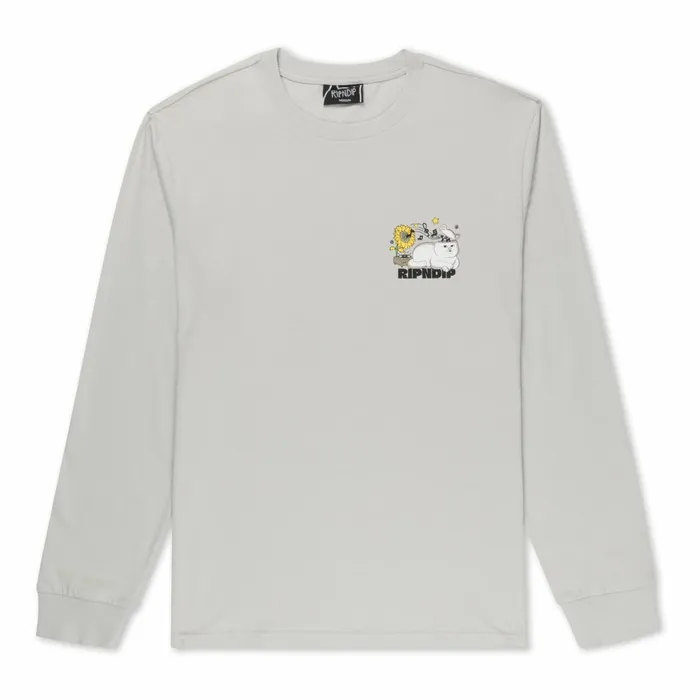 Ripndip No Music No Life Long Sleeve Grey Long Sleeve Tees