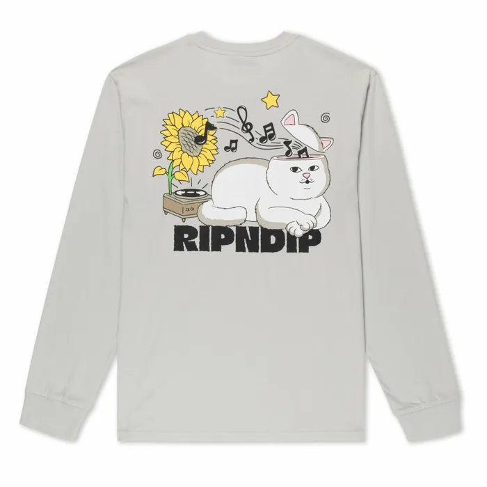 Ripndip No Music No Life Long Sleeve Grey Long Sleeve Tees Ripndip No Music No Life Long Sleeve Grey Long Sleeve Tees